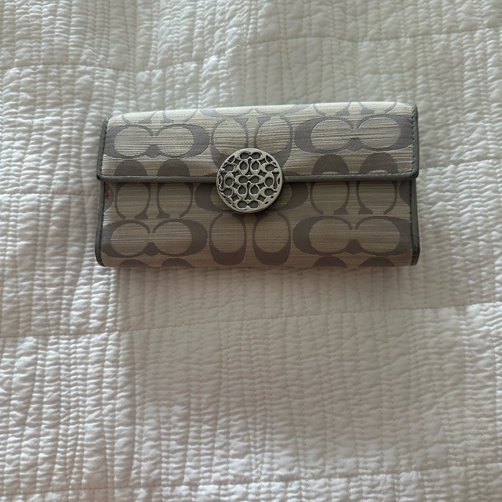Coach  Gray Signature Wallet
